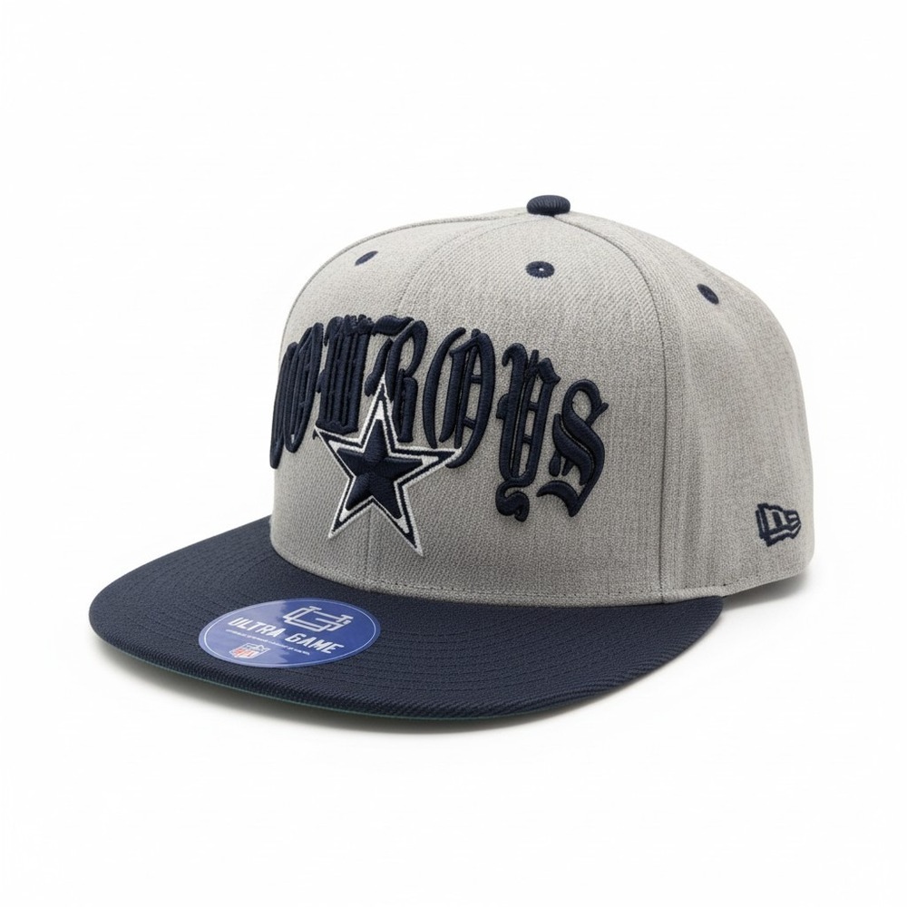 NFL Dallas Cowboys Ultra Game Old English Snapback Hat Gray Navy UGMI980F NEW